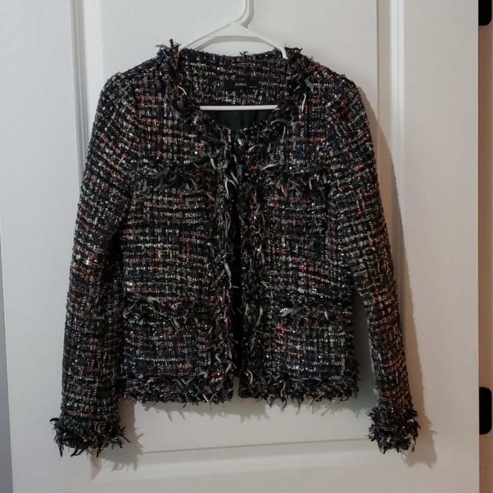 Zuree multi color tweed jacket